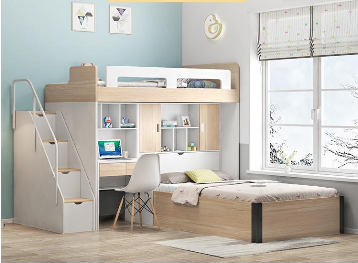 儿童高低床小户型卧室布置效果,小户型搞个阁楼床