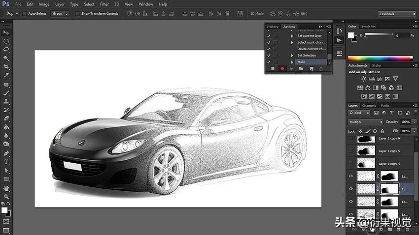 ps软件怎么制作照片,ps创意素描教程