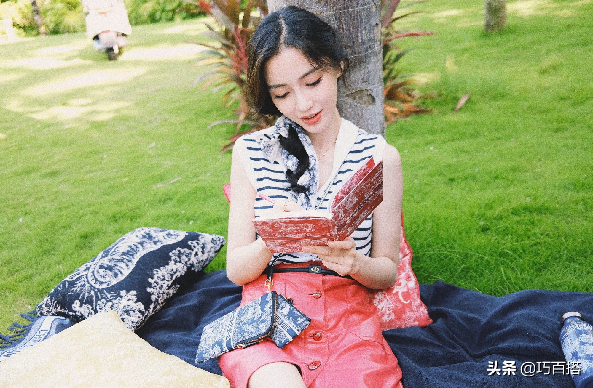 angelababy黑色半身裙,angelababy骨感