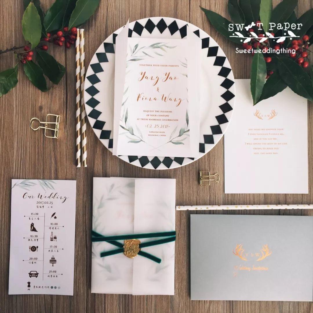 独特大气的婚礼请柬,简单高级婚礼请柬模板