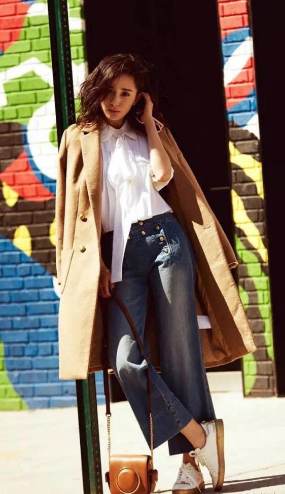 打褶阔腿裤冬,打边阔腿裤