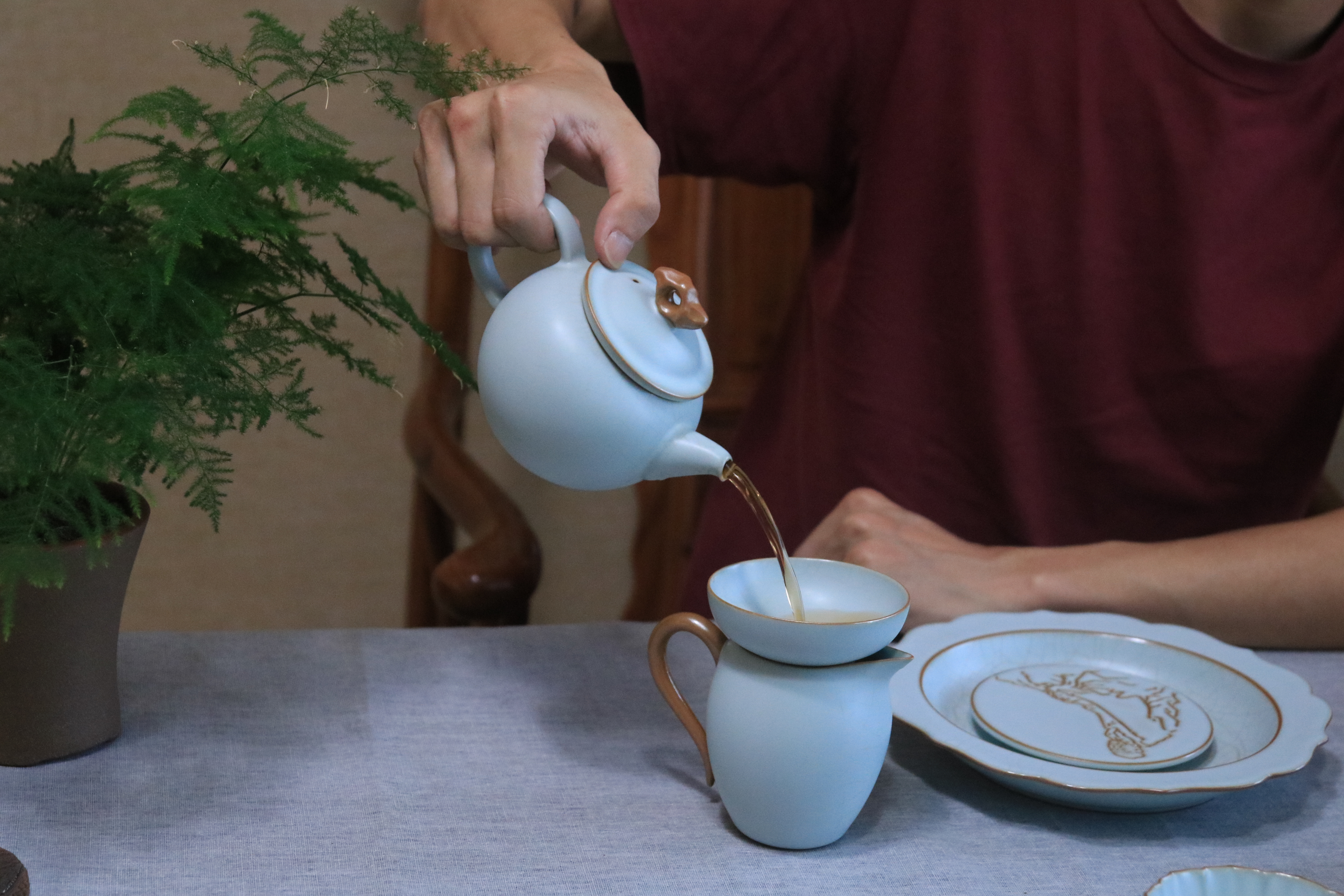 天青汝窑茶壶对人体有害吗,高档汝窑天青茶壶1000