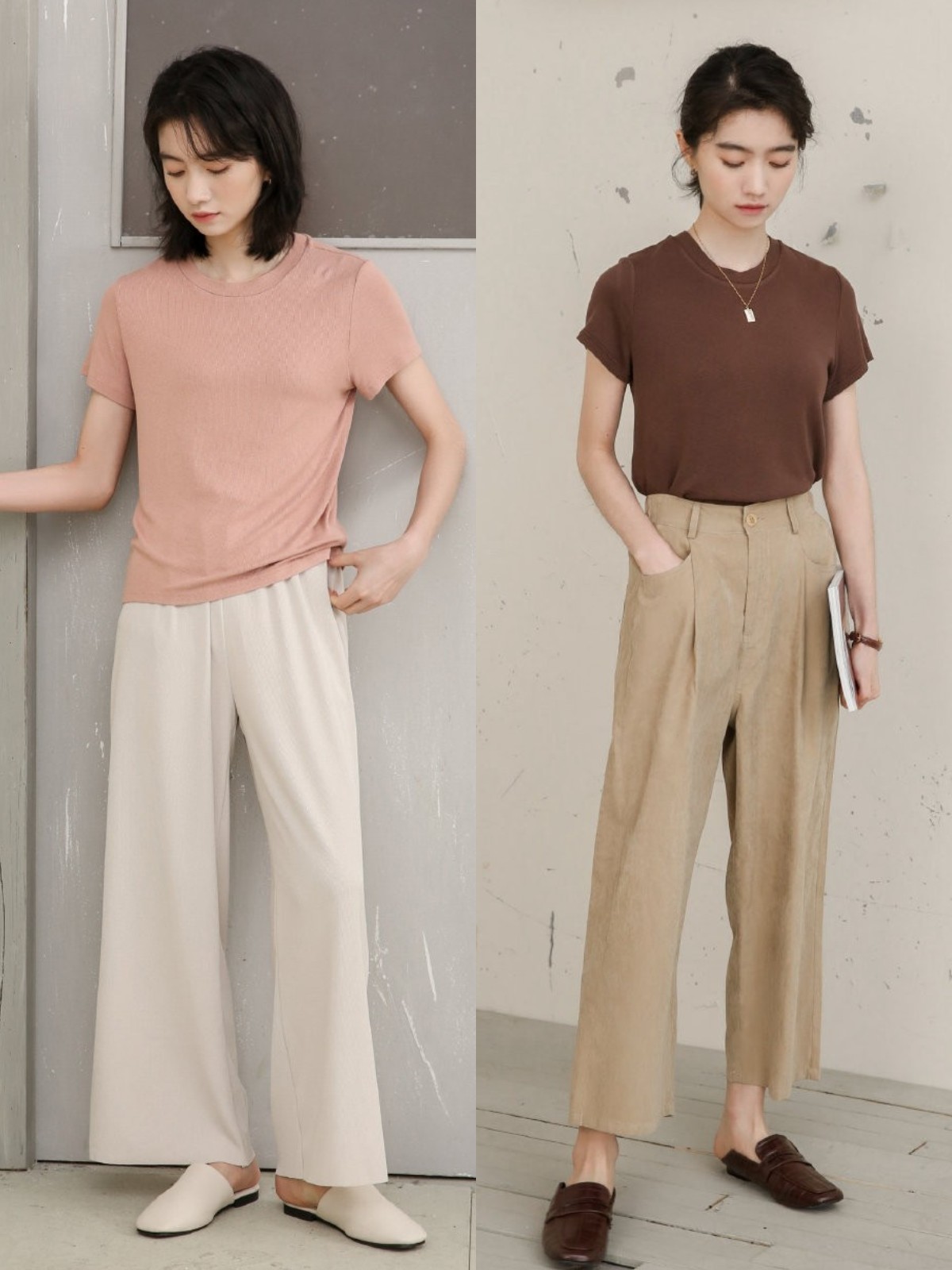 阔腿裤夏天配什么t恤衫好看,夏天阔腿裤搭配什么t恤好看