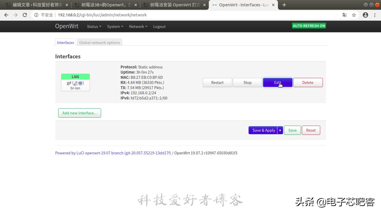 树莓派4b刷openwrt设置拨号上网,树莓派刷openwrt无线路由器