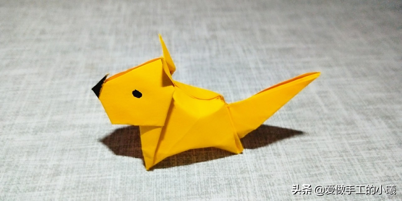 小狗折纸简单折法,简单折纸小狗