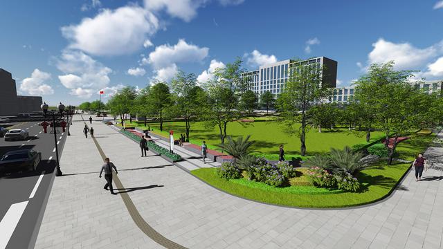 市政道路园林绿化景观效果图,长廊阳台绿化带设计