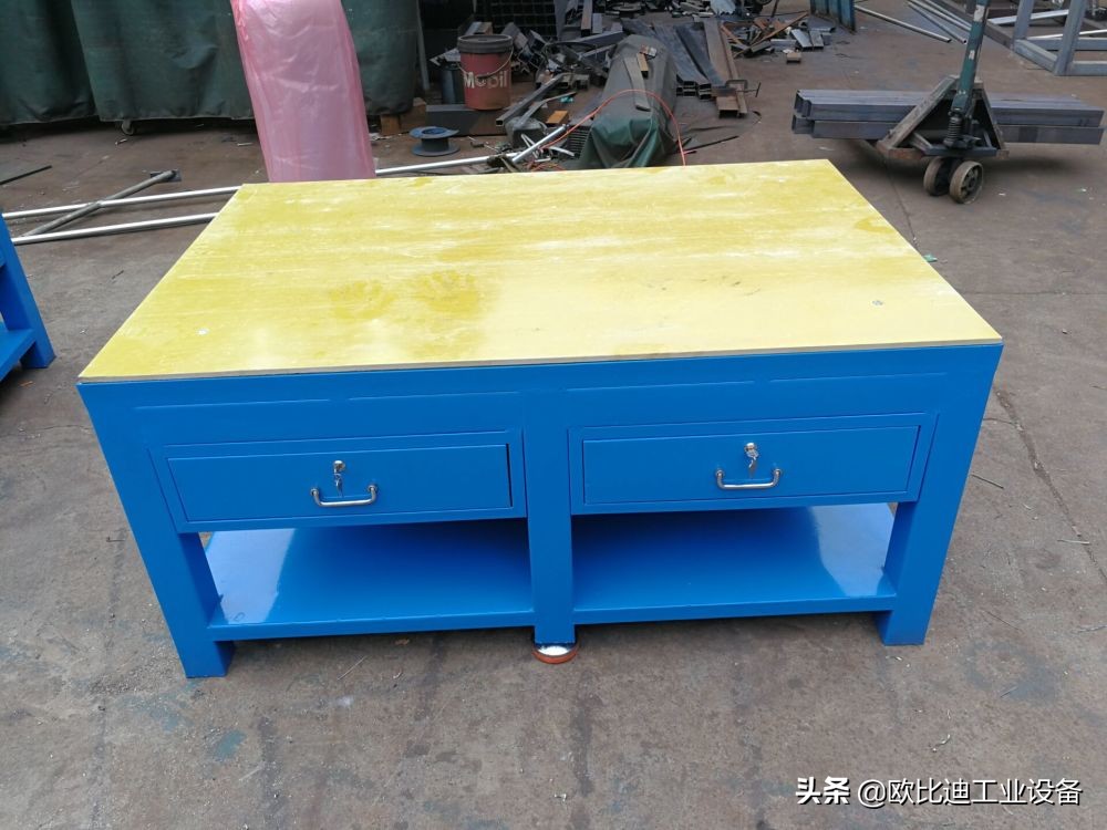 工厂车间加厚钢板工作台,工作台喷漆翻新