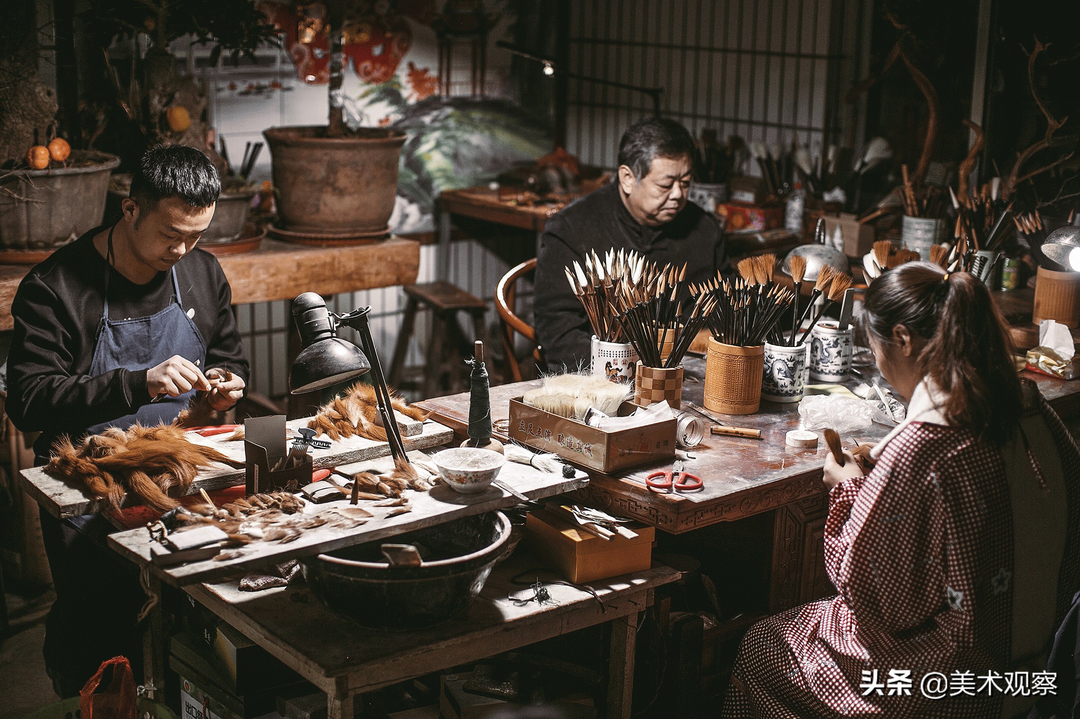 毛笔的制作工序有多少道图解,简单了解了一下毛笔的制作过程