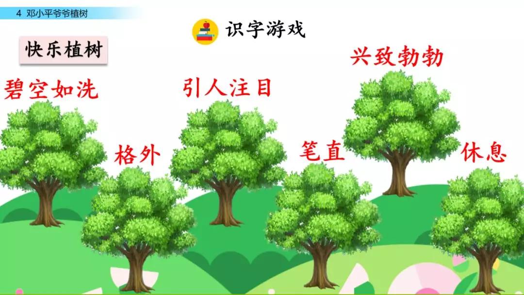 部编版二年级下册语文第4课《*小平邓**爷爷植树》知识点+图文讲解