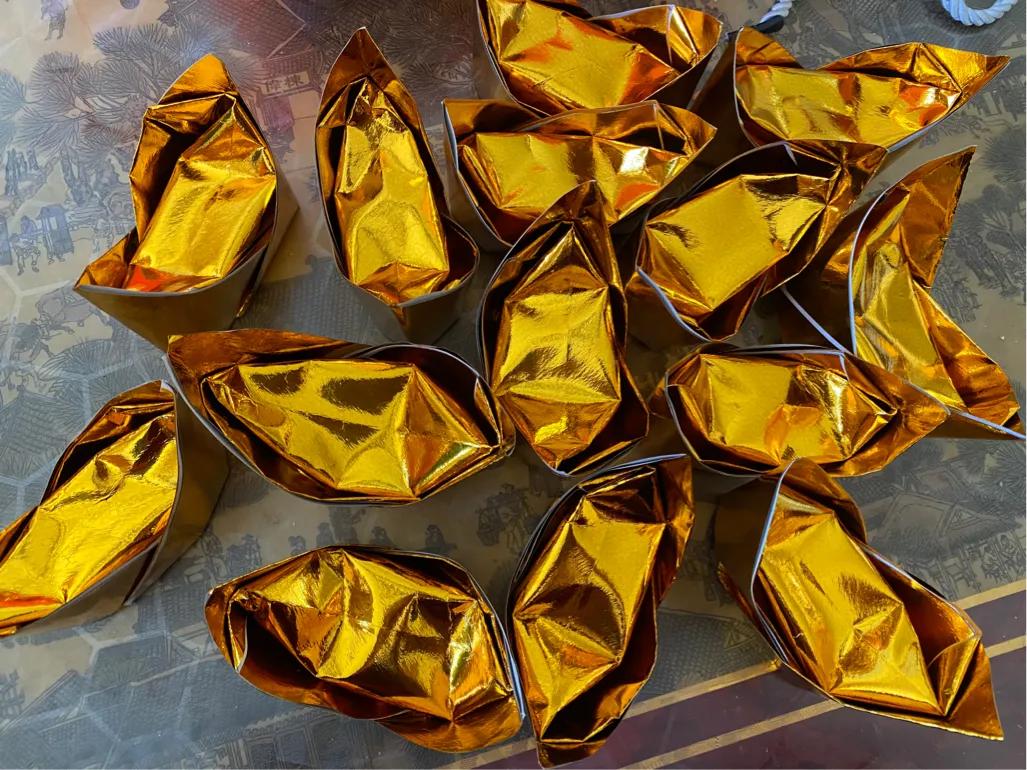 拜神叠元宝简单方法,祭祖元宝怎么叠最简单图解