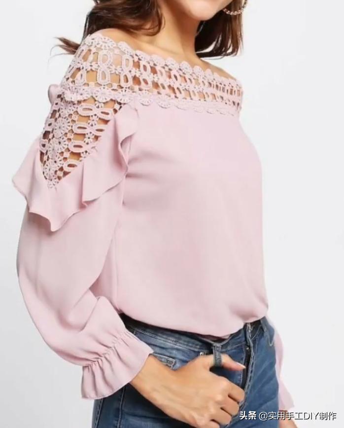 布艺花边造型手工,贝彩布艺落肩袖连衣裙裁剪教程