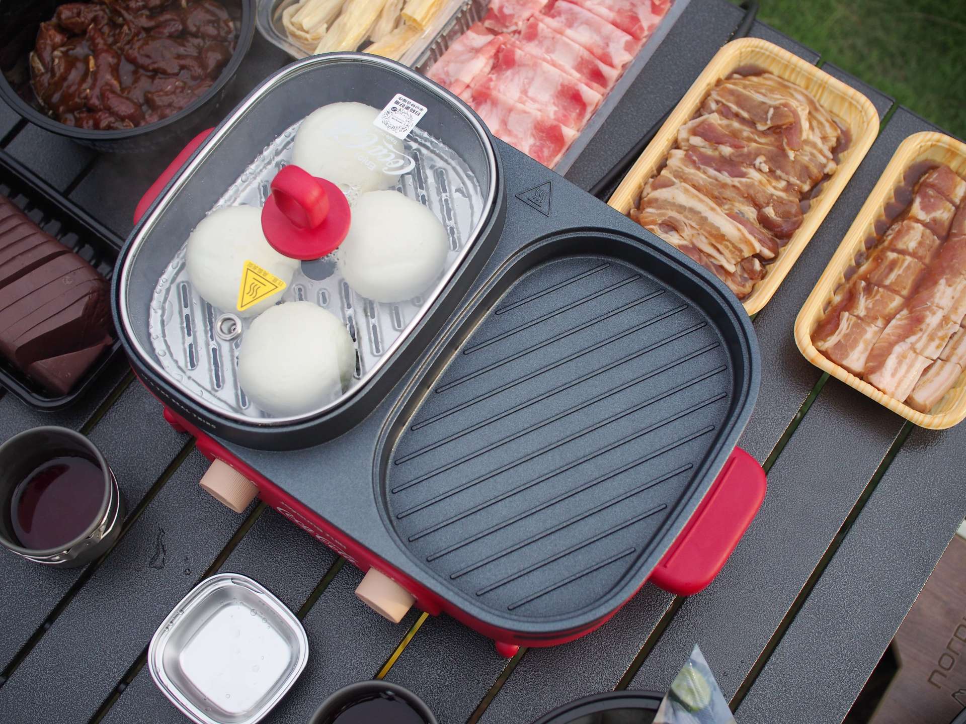 九阳可口可乐联名电火锅,九阳一体锅烤肉