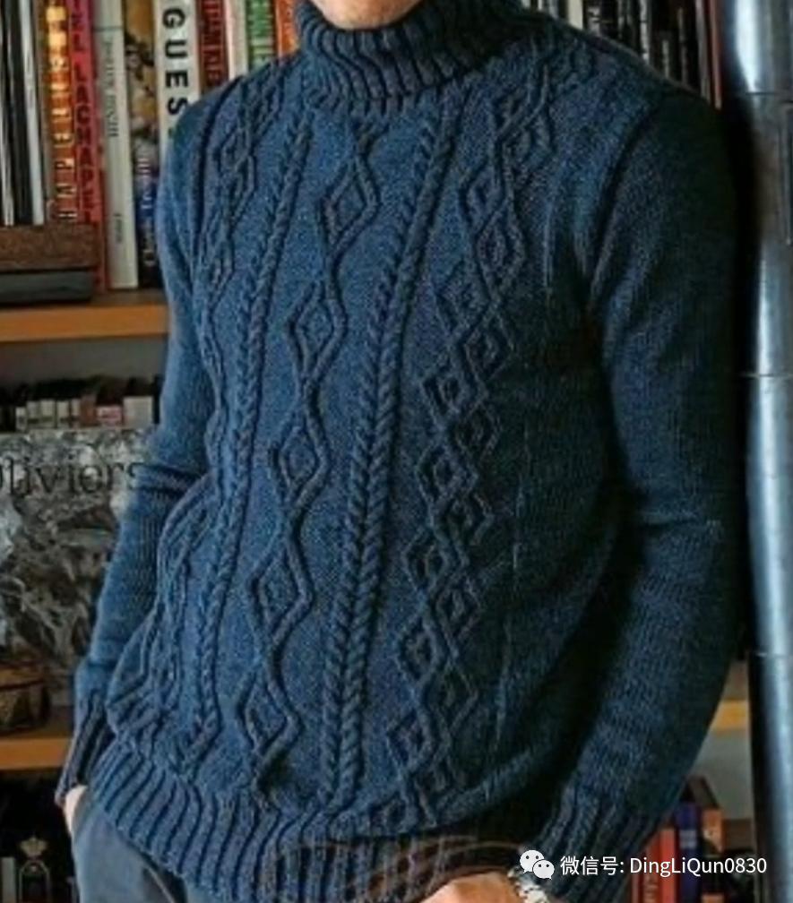 男士针织衫开衫秋冬款手工编织款,手工针织衫男款花样