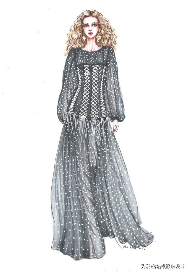 一个系列服装手绘画,服装画手绘儿童