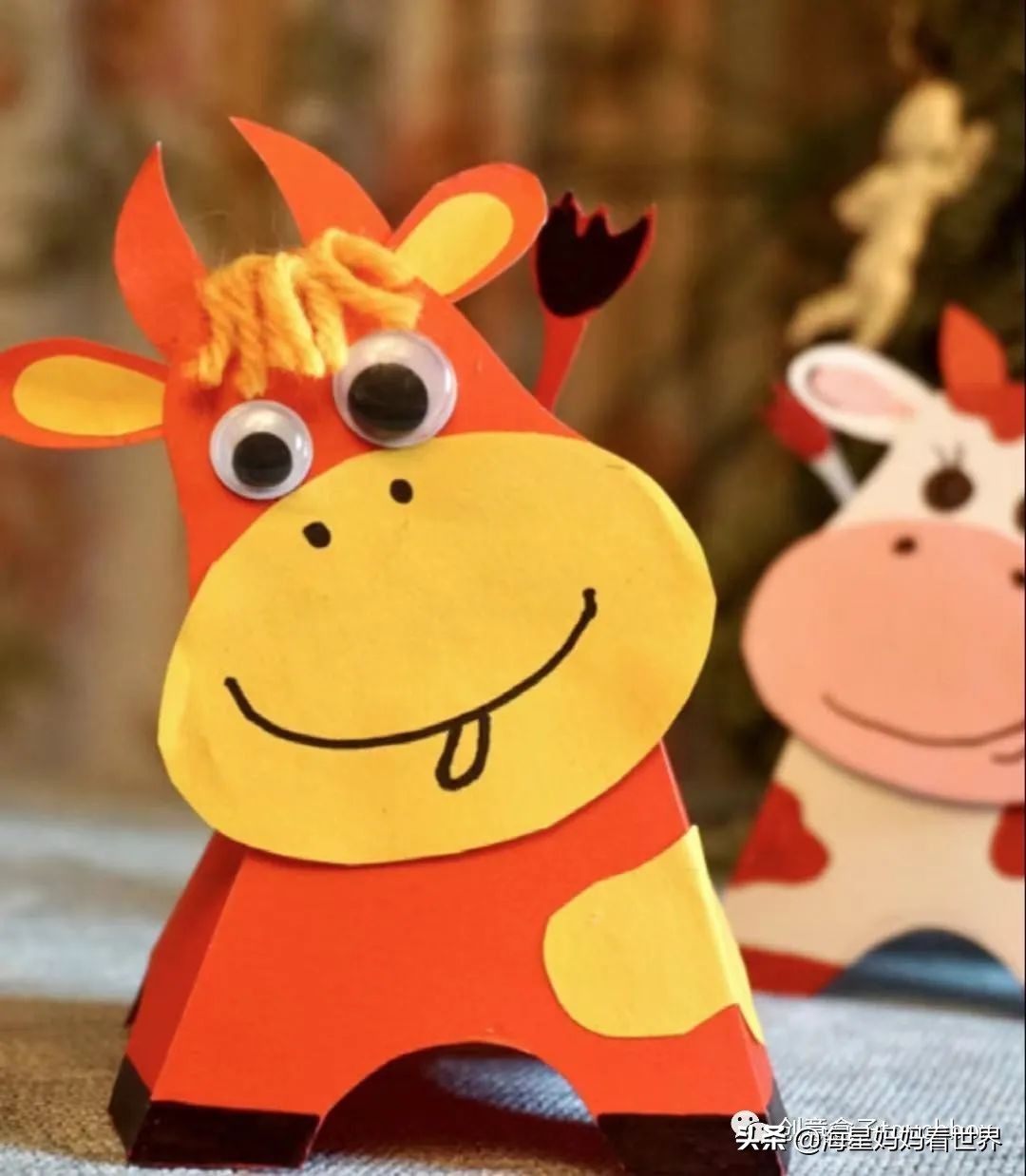 春节到，超可爱的牛卡片、牛灯笼、纸筒牛开心玩起来