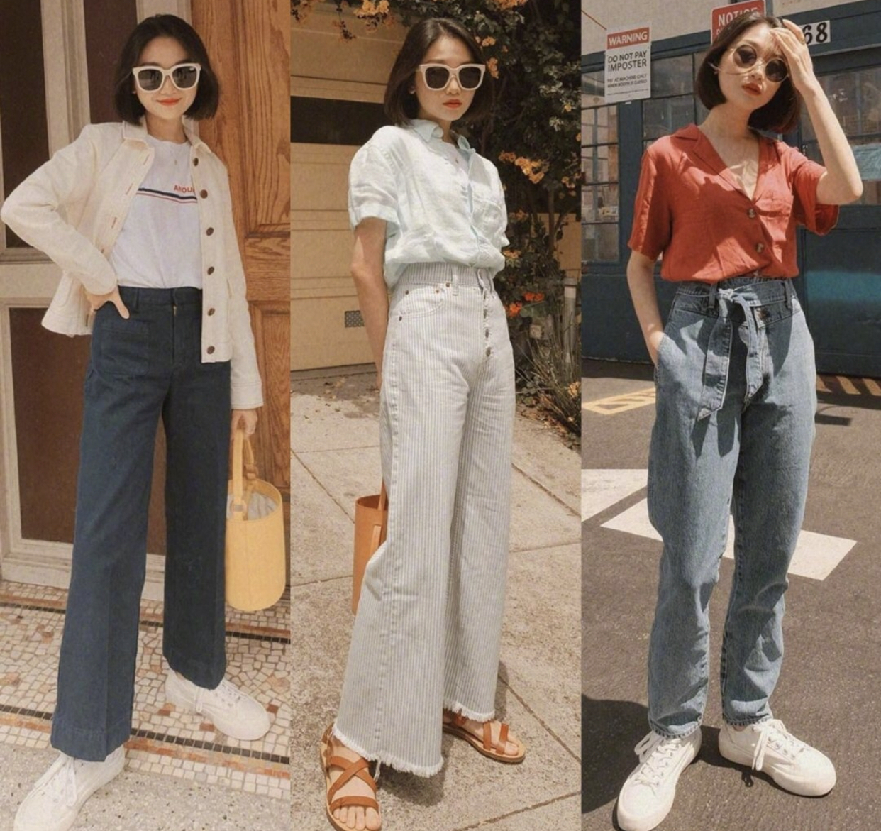 短款外套超酷搭配高腰裤,搭配高腰裤短外套