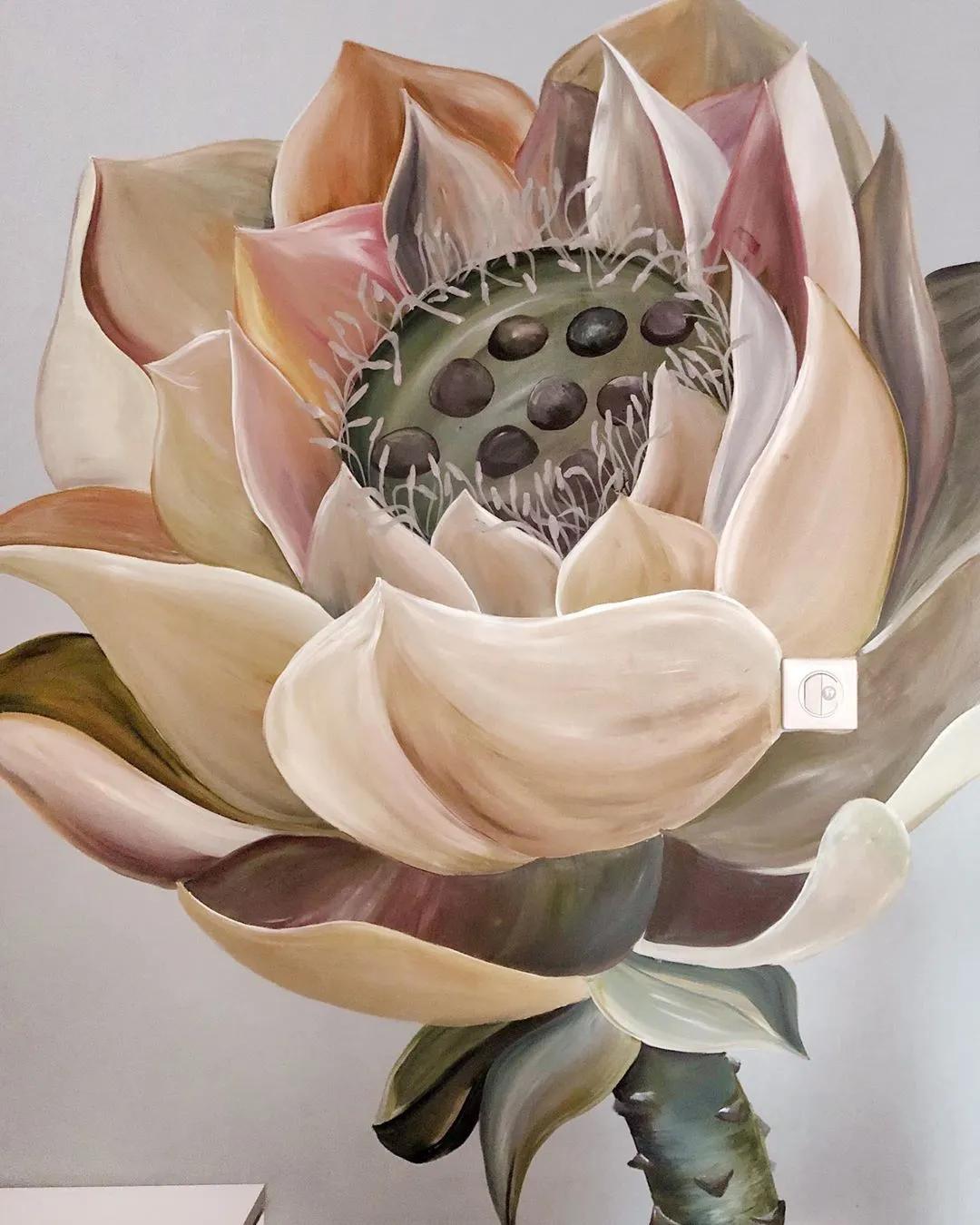 花卉墙绘,墙绘花卉色彩作品