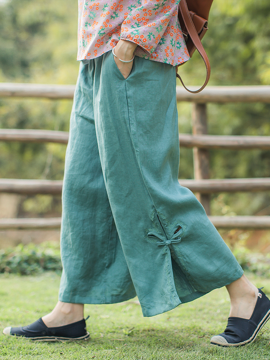 棉麻裤夏天洋气九分宽松,时下火得一塌糊涂棉麻裤