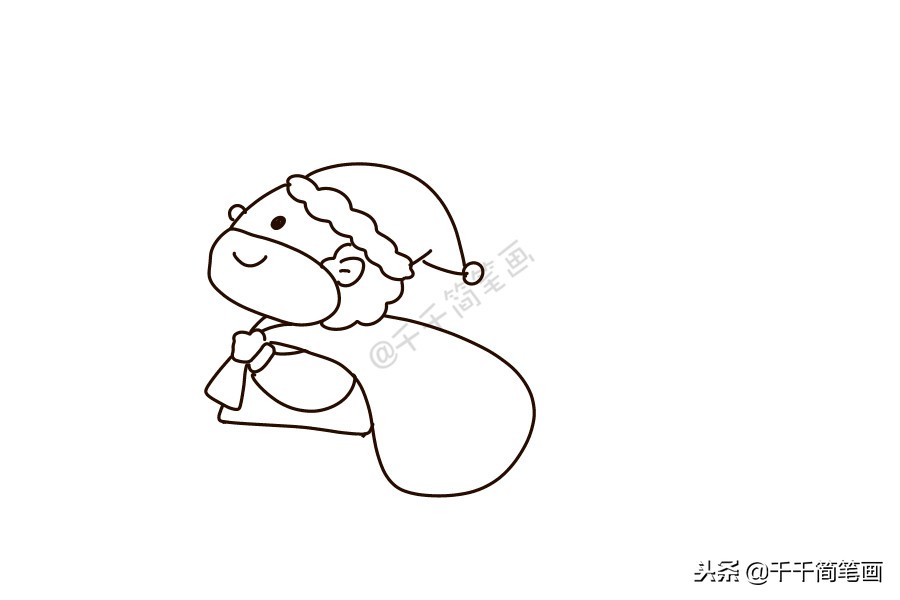 圣诞老人简笔画你收到礼物了吗,圣诞礼物盒简笔画