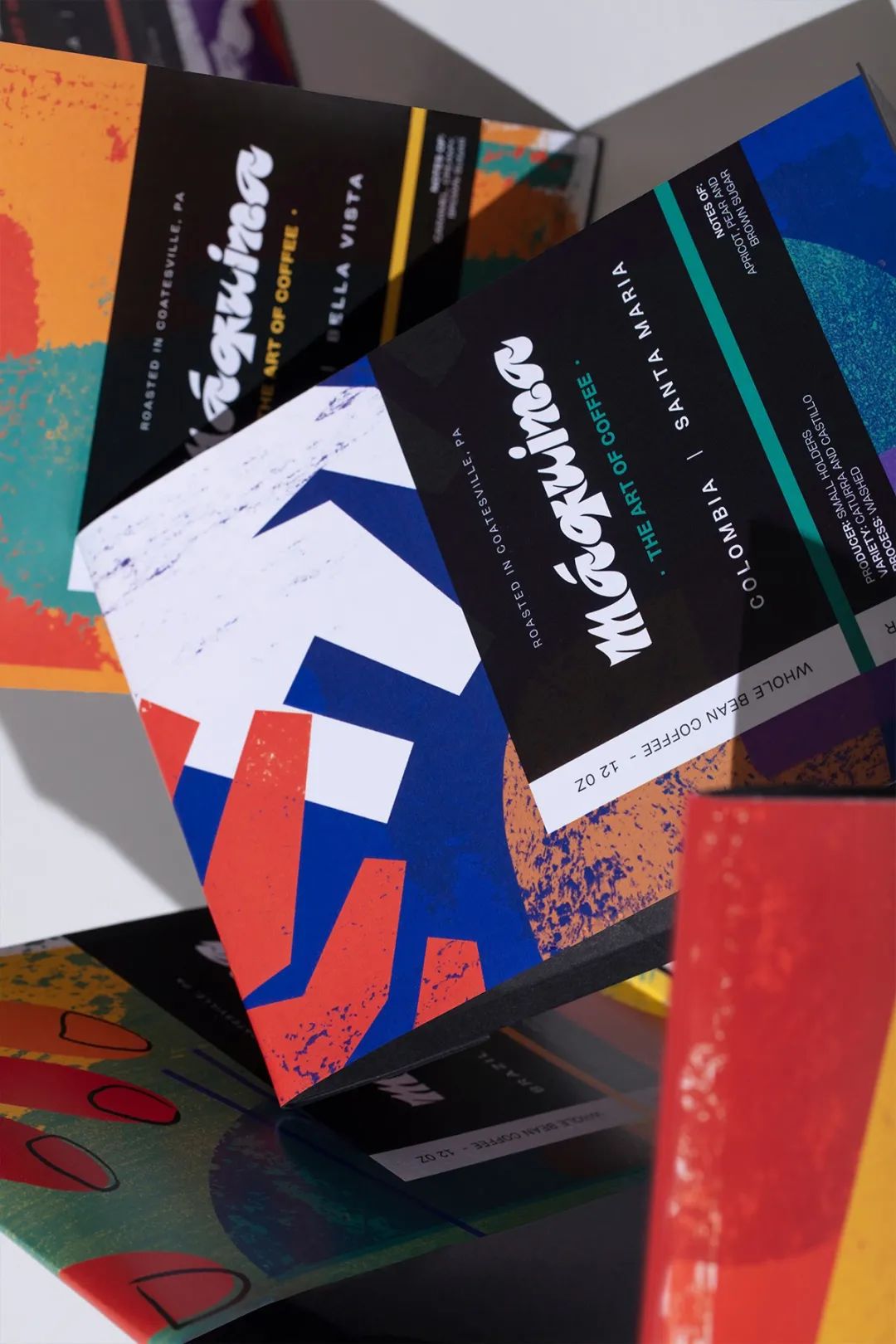 包装别致的咖啡包装欣赏,咖啡包装设计几何风格