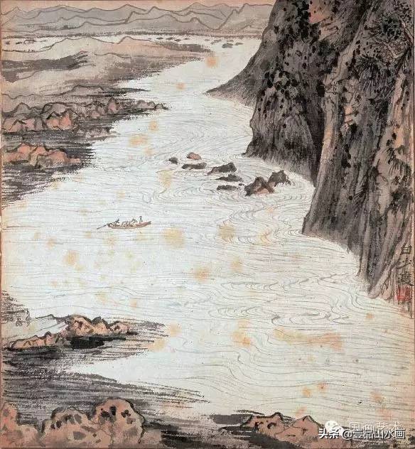 陆俨少画水视频,陆俨少画水