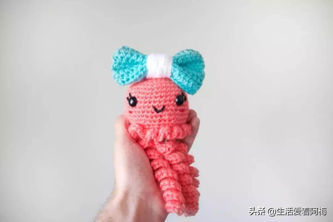 粗毛线钩织蝴蝶结小物件,大蝴蝶结和小蝴蝶结钩针编织教程