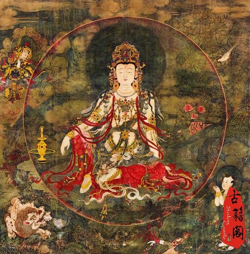 唐卡佛像超清大图,旧藏木框彩绘唐卡佛像