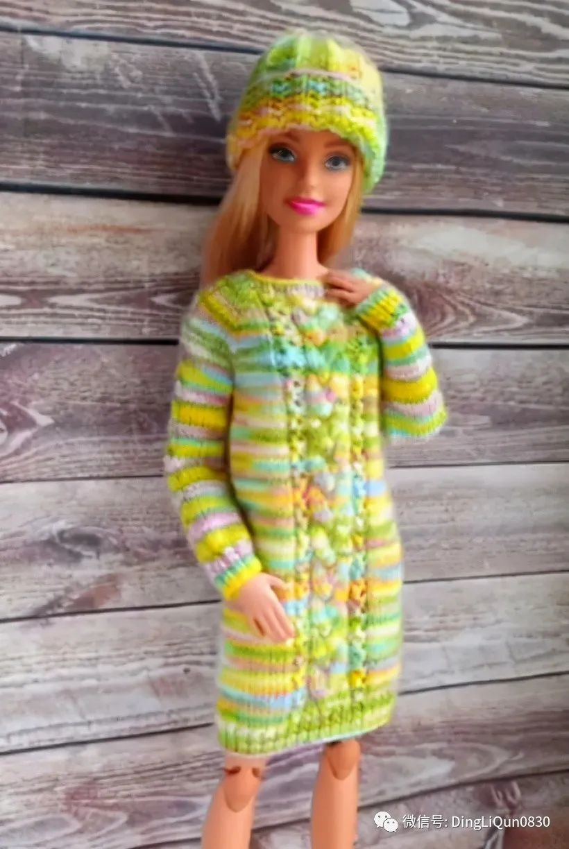 毛线编织芭比娃娃连衣裙图解,手工编织娃娃裙