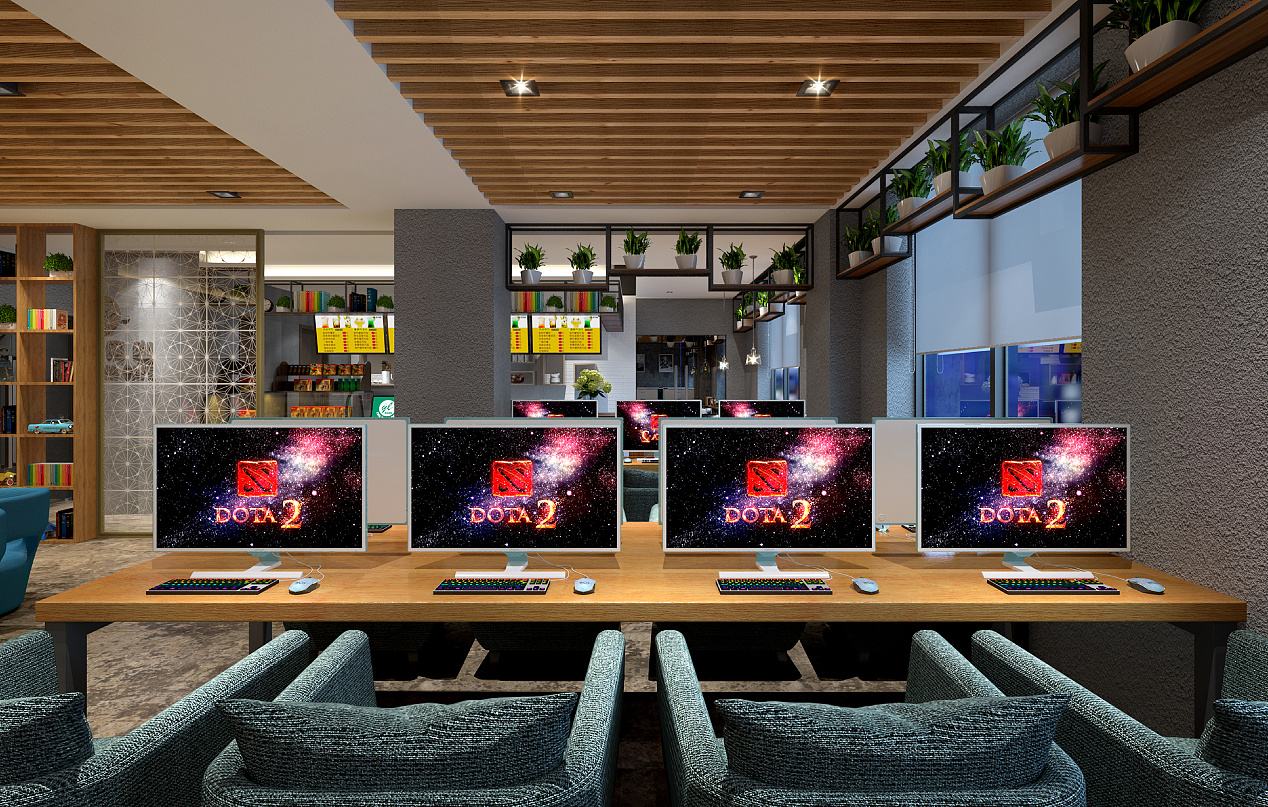 网吧装修轻奢风,网吧装修设计方案