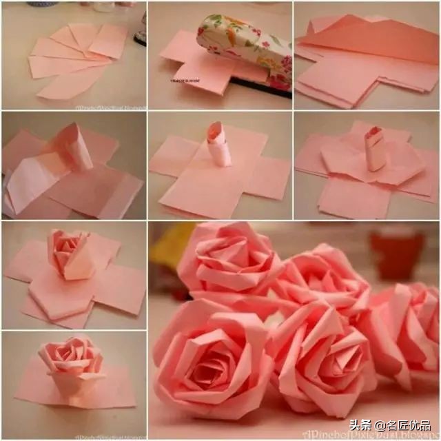 折纸大全玫瑰花简单步骤,折纸玫瑰花最简单最好看的做法