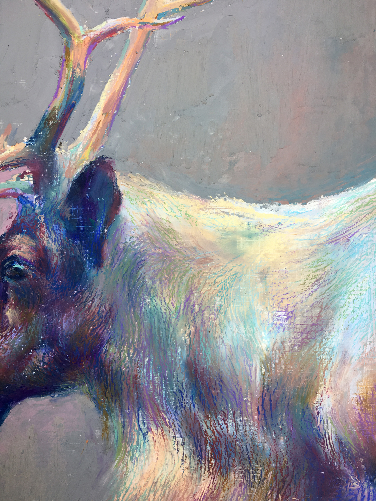 油画棒经典色系绘画雪山,油画棒的神仙画法