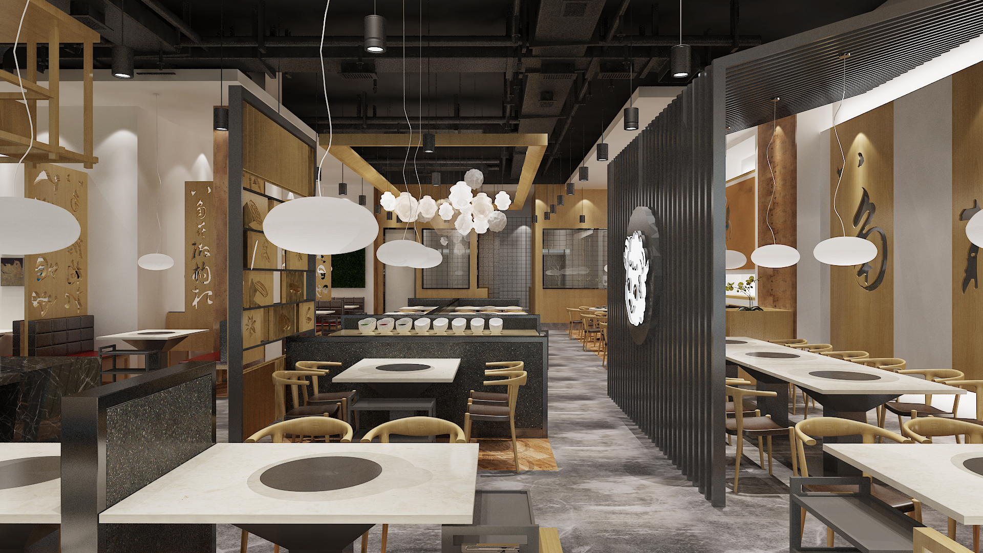 火锅店烧烤店设计分享,自助烤肉火锅店设计