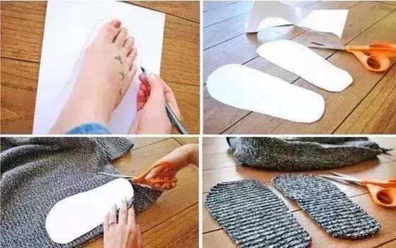 旧毛衣手工针织帽,旧毛衣改袜子帽子手套