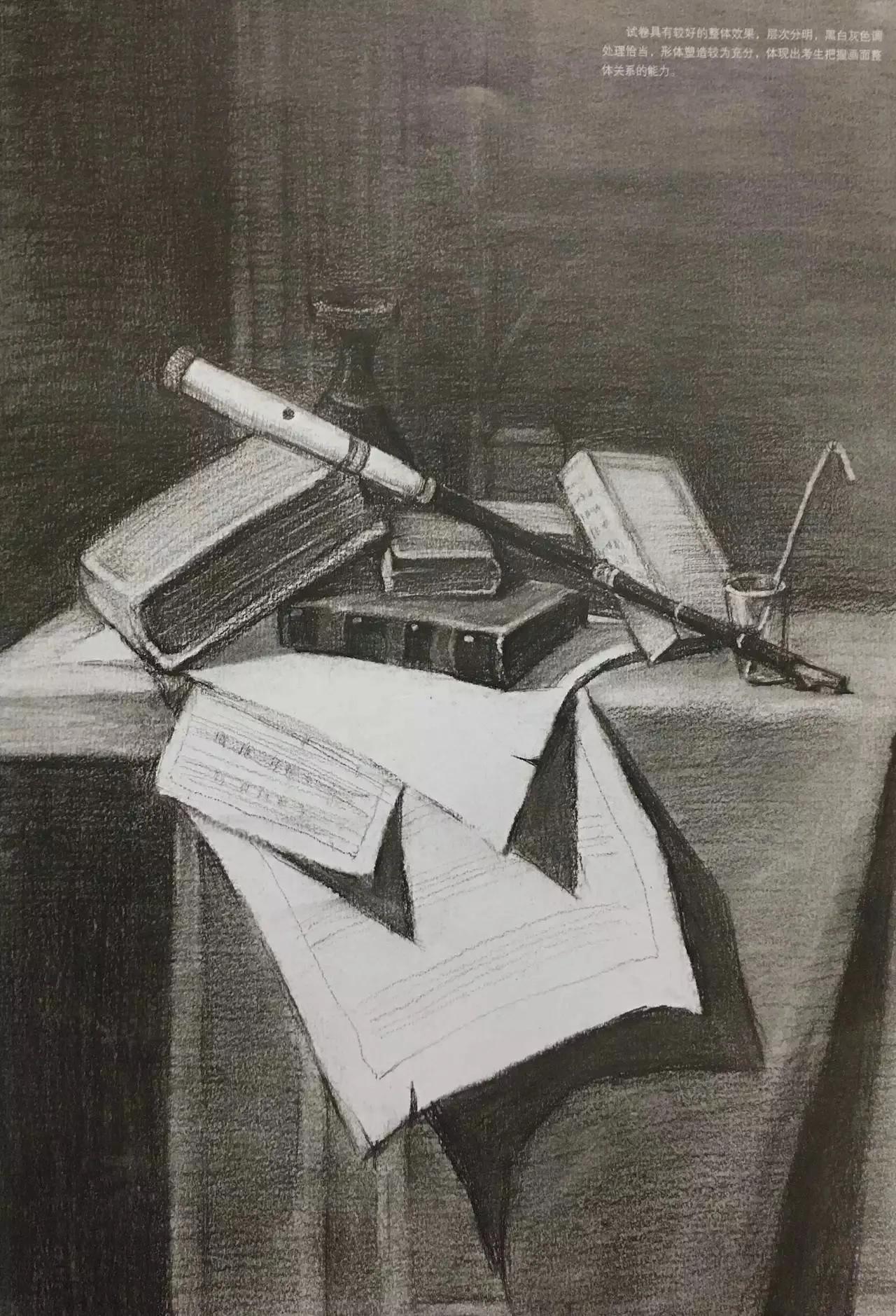 清华校考场景素描高分卷,清华素描场景高分卷技法