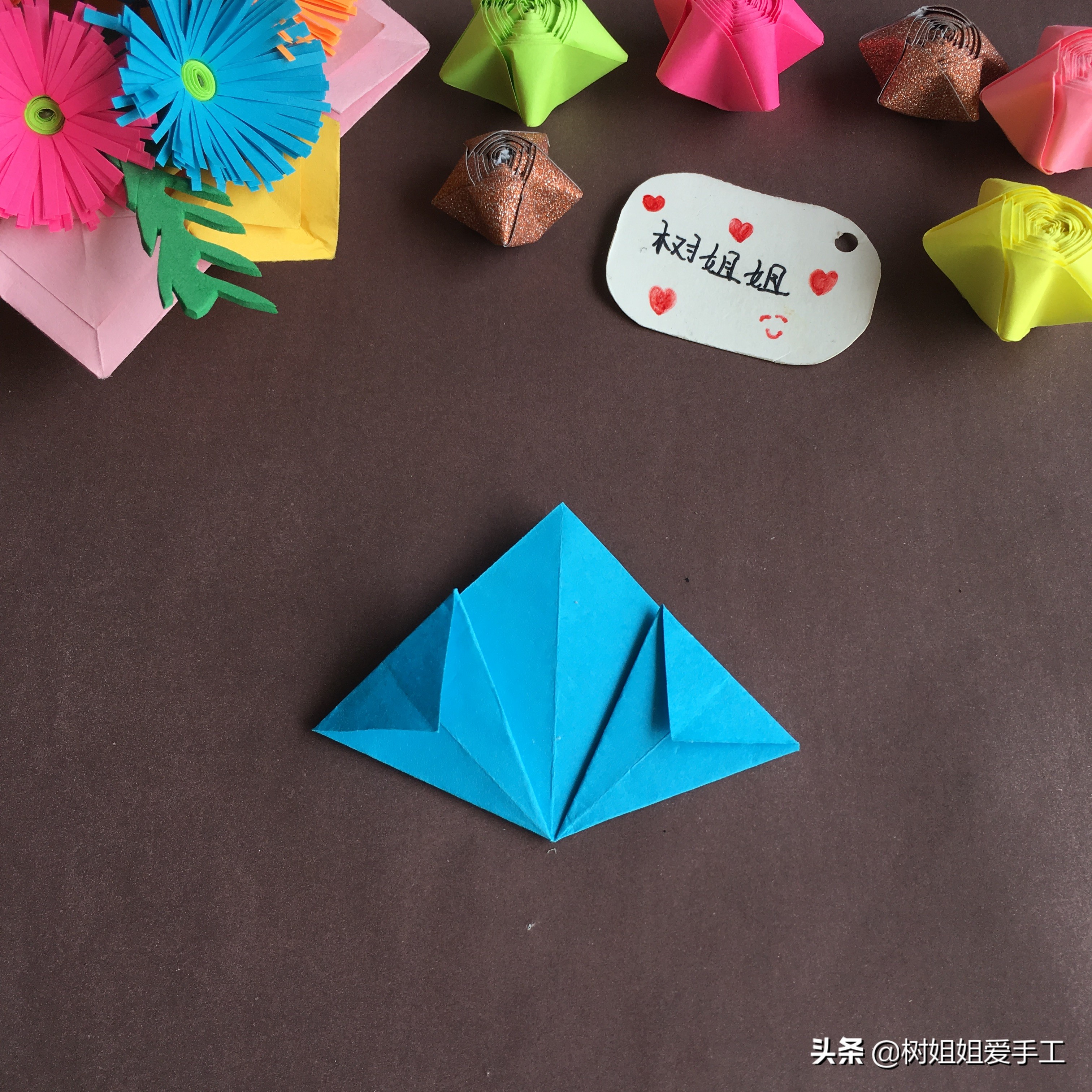 樱花花球简单折纸,简单的樱花球折纸