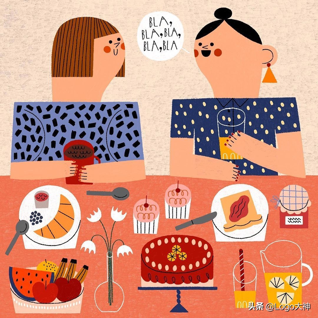 一组插画,一组手绘唯美插画