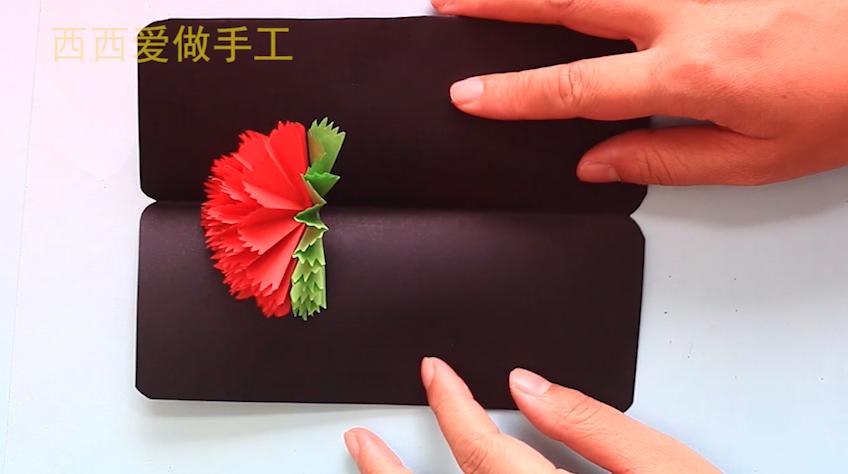 给老师的教师节康乃馨礼物贺卡,教师节贺卡康乃馨慢教程