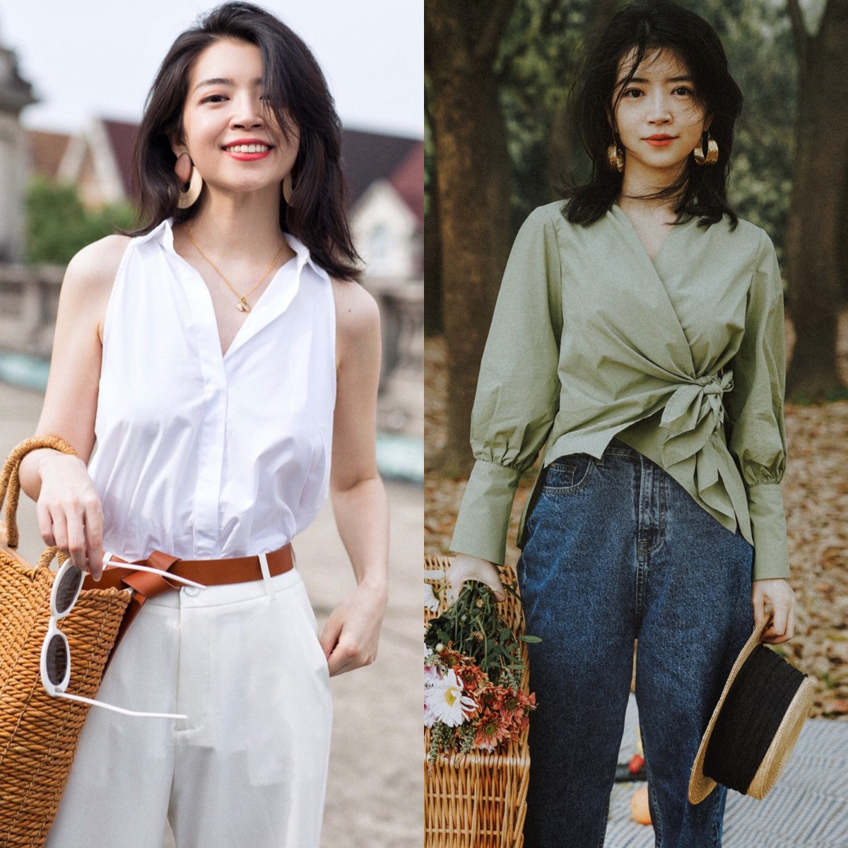 三木军绿色衬衫穿搭,三木衬衫烟管裤