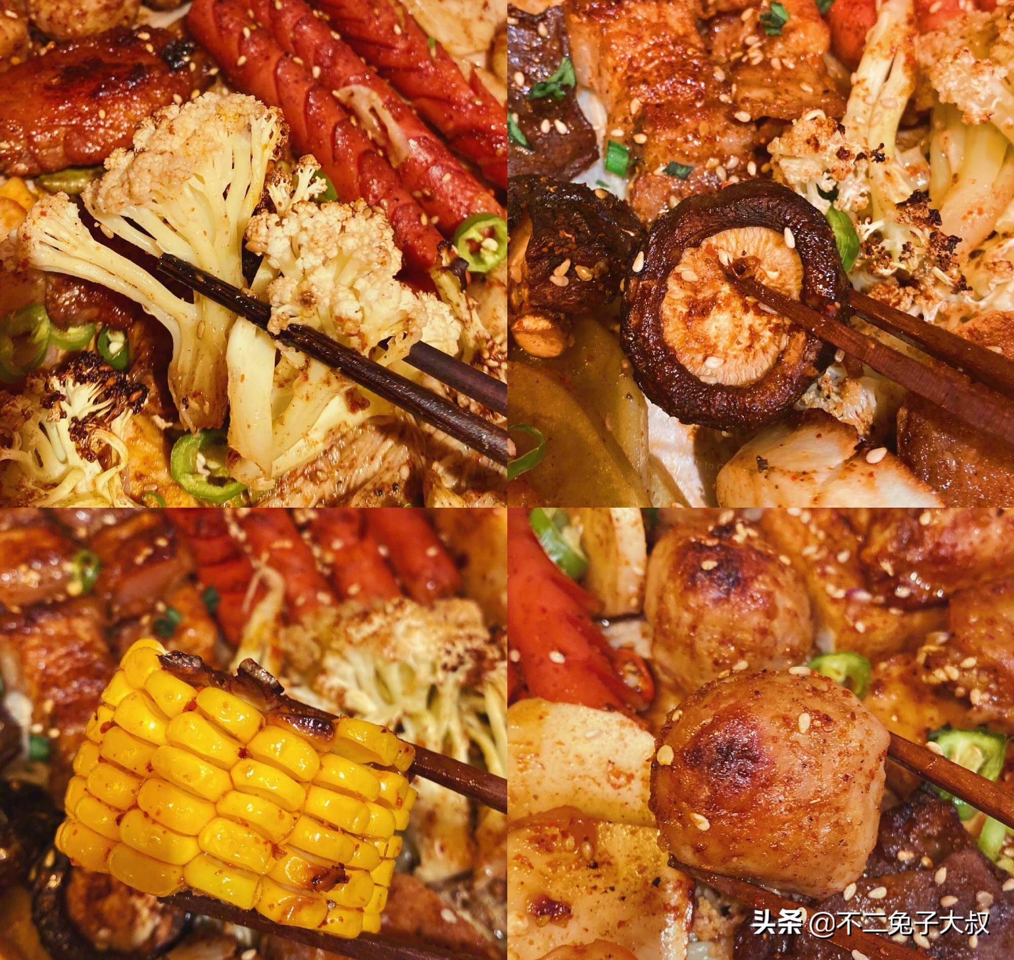 平底锅版的烧烤真的有灵魂真的香，连做几次发现了烧烤新技能