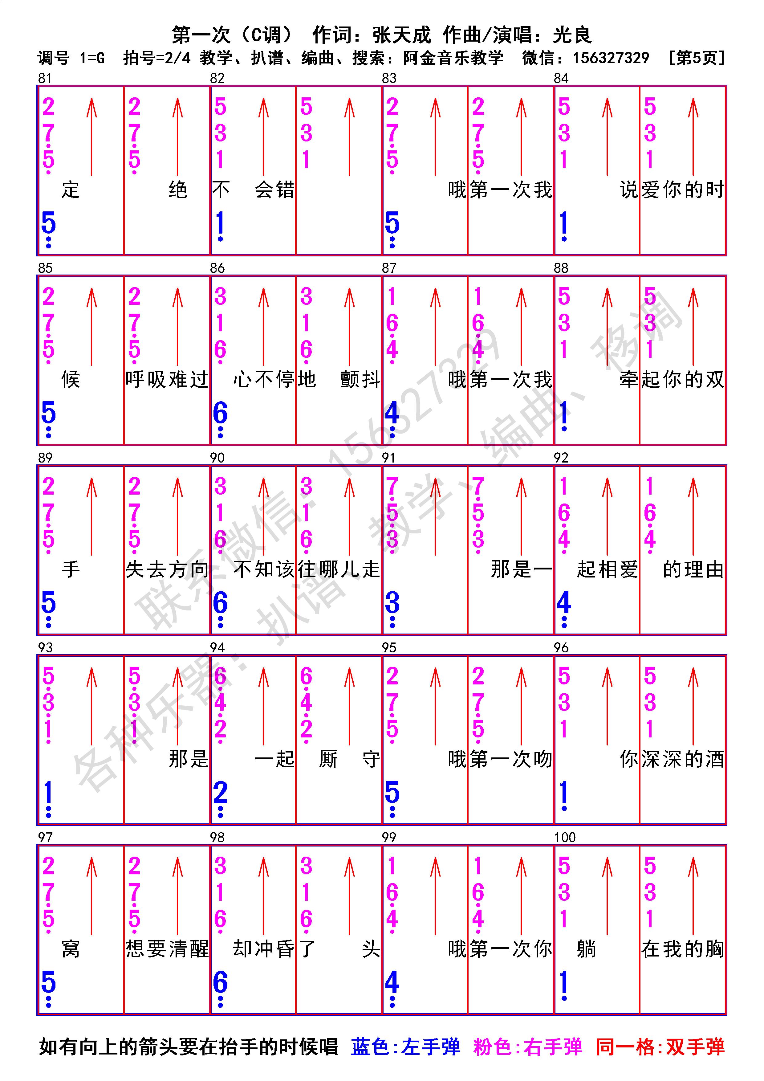 第一次光良弹唱简谱完整版,光良钢琴简谱教学