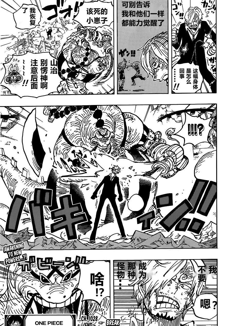 海贼王1028话漫画,海贼王路飞山治终于上大号了