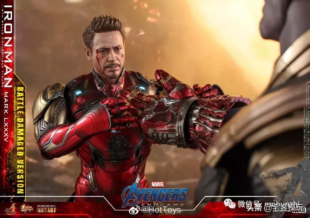 hottoys钢铁侠马克85战损,模玩hottoys