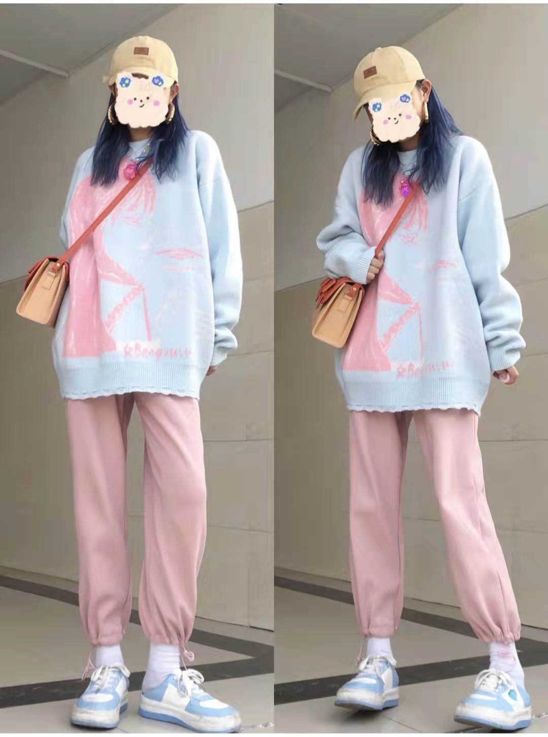 男生粉色衣服搭配什么颜色裤子,粉色针织衫搭配什么颜色裤子