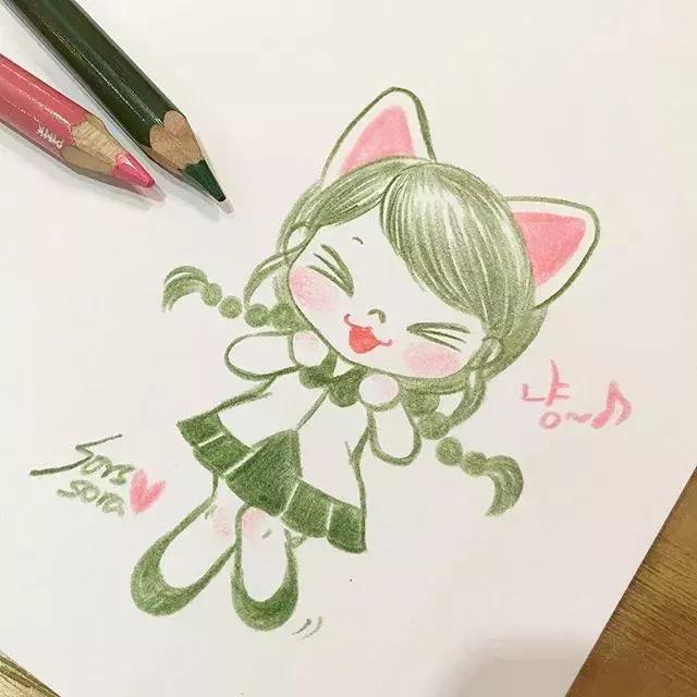 彩铅画古风人物简笔画,彩铅荷花简笔画几分钟就能学会