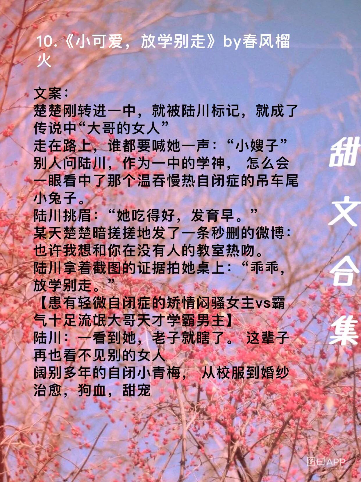 完结男主是校霸的甜文一口气看完,校霸痞帅男主甜宠文一口气看完