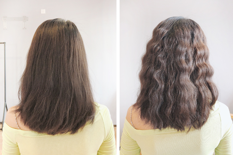 泡面头卷发棒发型,lena蛋卷头卷发棒教程