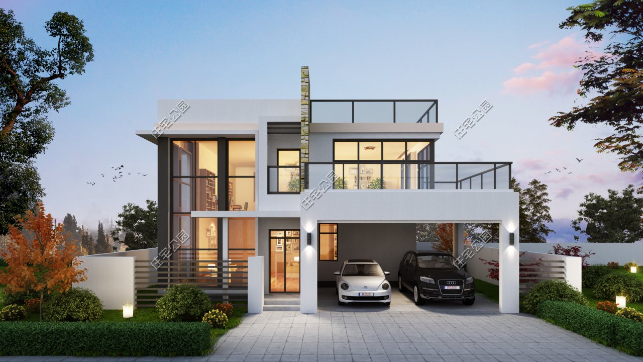 10款别墅一层带阁楼设计图,100套双层别墅设计图