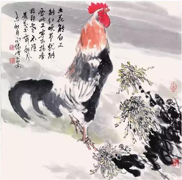 中国画中公鸡的写意画法,中国画鸡的学习方法