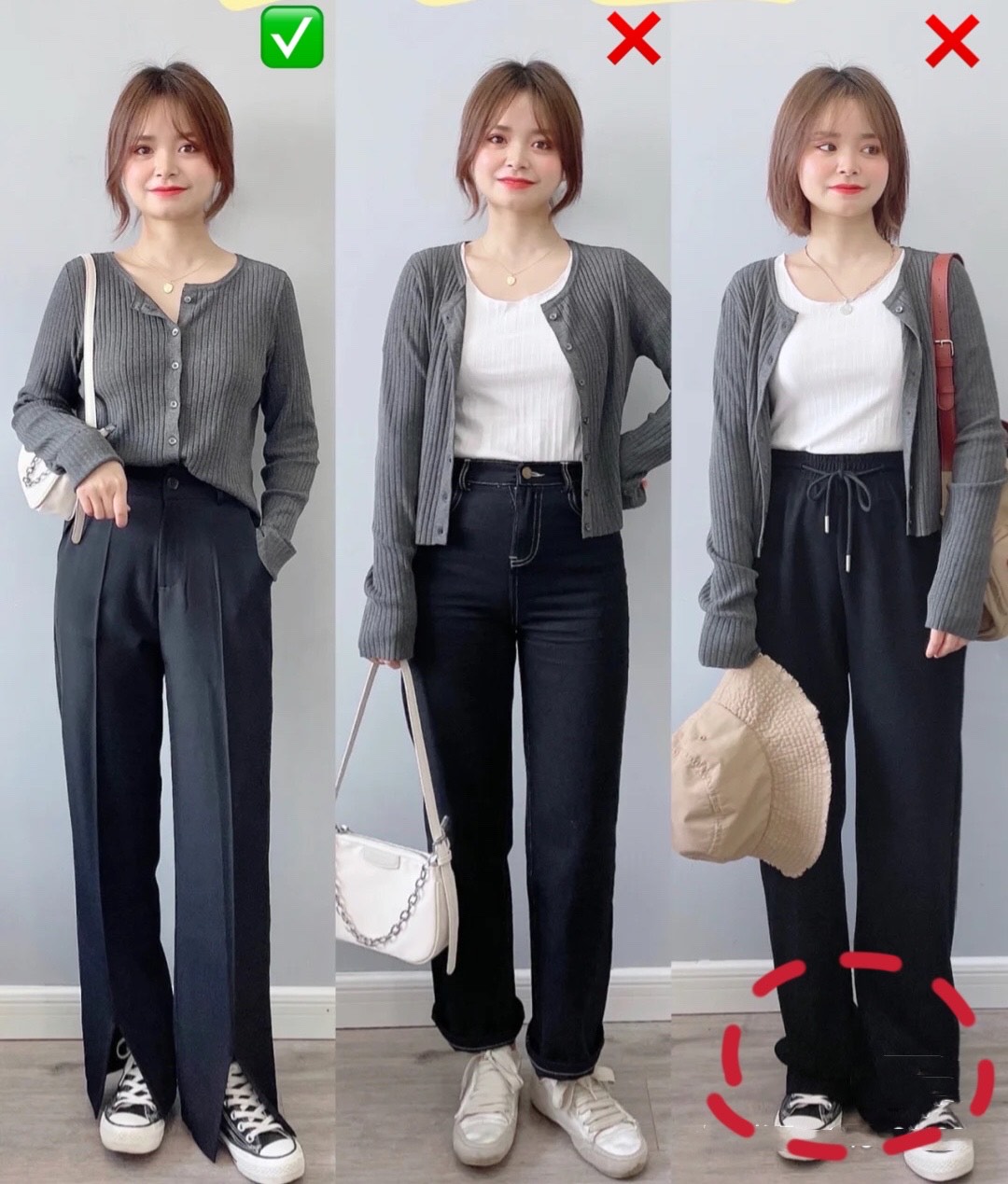 高腰牛仔开叉裤春季穿搭,今年最火的开叉裤款式