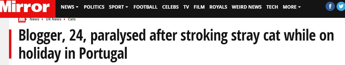 女子被流浪猫感染,外国妹子被寄生虫感染